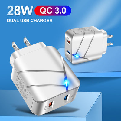 Dual USB QC3.0 + 2.1A Multi Port Mobile Phone Charger