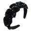 High Quality Hair Hoop Ladies Hand-String Crystal Flower Shape Super Flash Wide-Brimmed Head Hoop Fashion Trendy Hair Press - Korvel