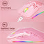 Charging hole the third mock examination Bluetooth wireless mouse lightweight mute cellular RGB light-emitting pink mouse - Korvel