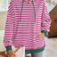 Sudadera con capucha a rayas suelta y casual