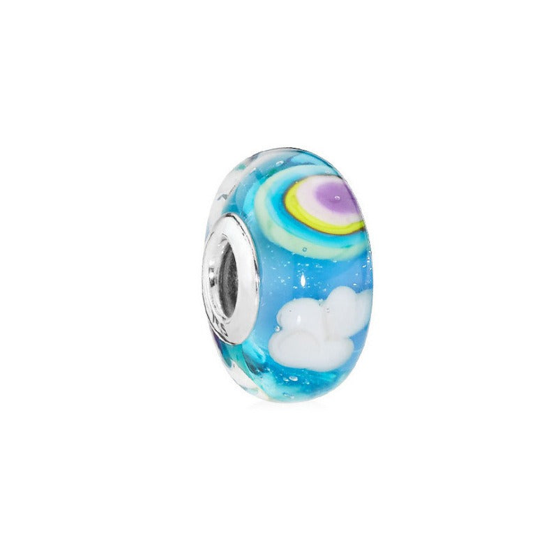 Platinum Di Love Rainbow Glass Beads for DIY Projects