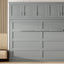 Full Size Murphy Bed Wall Bed with Top Cabinets,Gray - Korvel
