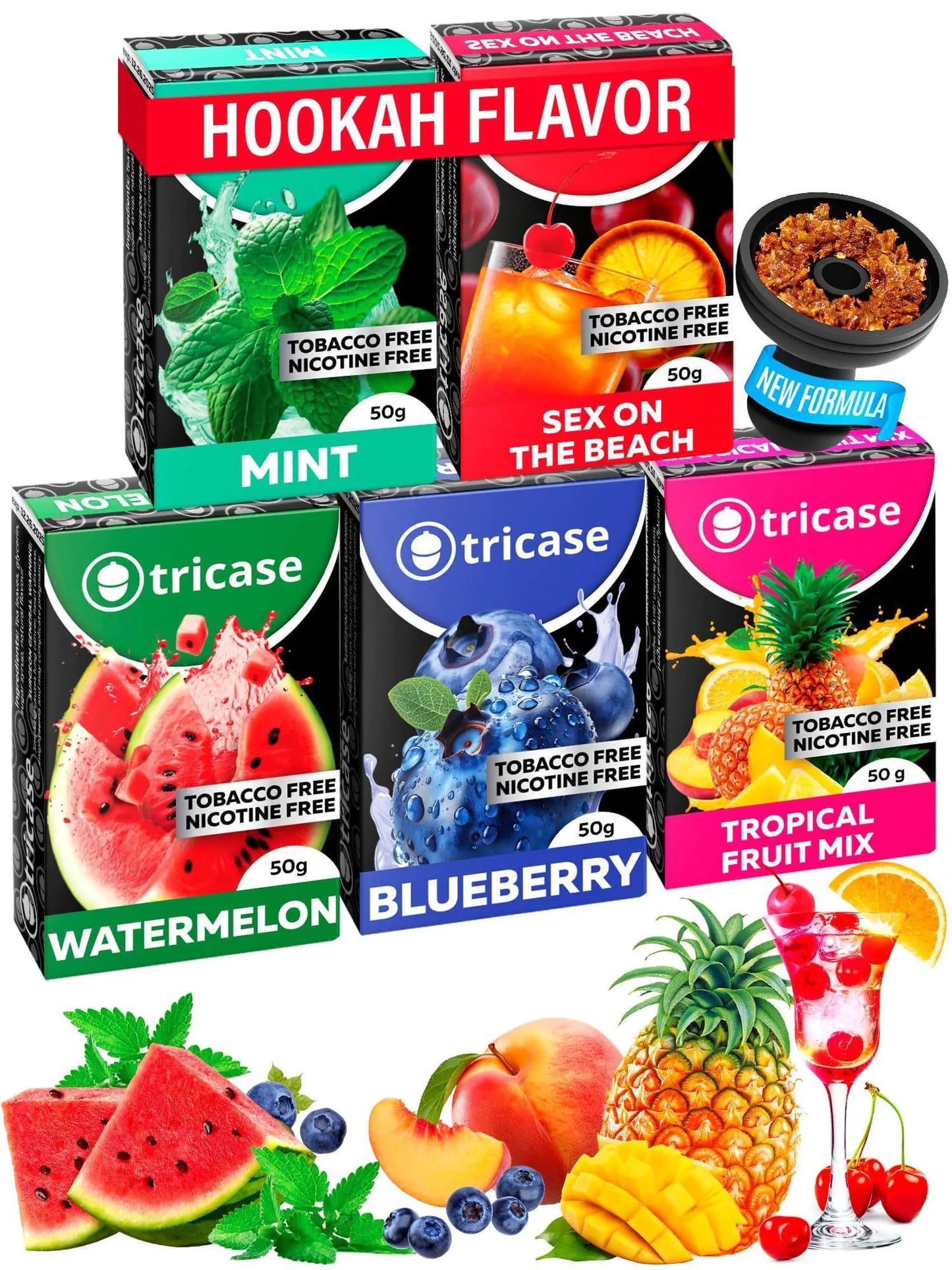 Fruity Shisha Hookah Flavor Set - 100g Premium Tobacco