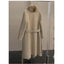 Abrigo de Fleece de Alpaca Lujo con Cuello de Piel de Zorro Desmontable