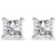 Boucles d'oreilles en diamant taille princesse certifiées AGS 2/5 Cttw en or blanc 14K