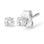 Boucles d'oreilles classiques en diamant rond en or blanc 14K 3/4 Cttw