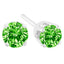 Pendientes de Stud de Diamante Verde Cortado en Brillante de Plata Esterlina .925