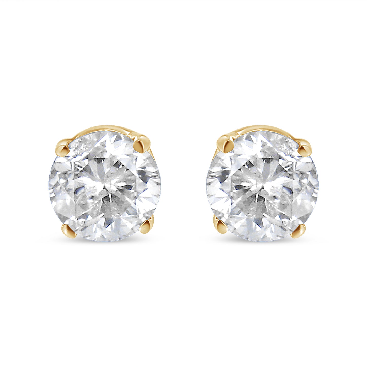 Pendientes de diamantes de 1/2 Cttw en oro amarillo de 14K certificados por AGS
