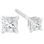 Boucles d'oreilles en diamant serties AGS en or blanc 18K 1,0 Cttw