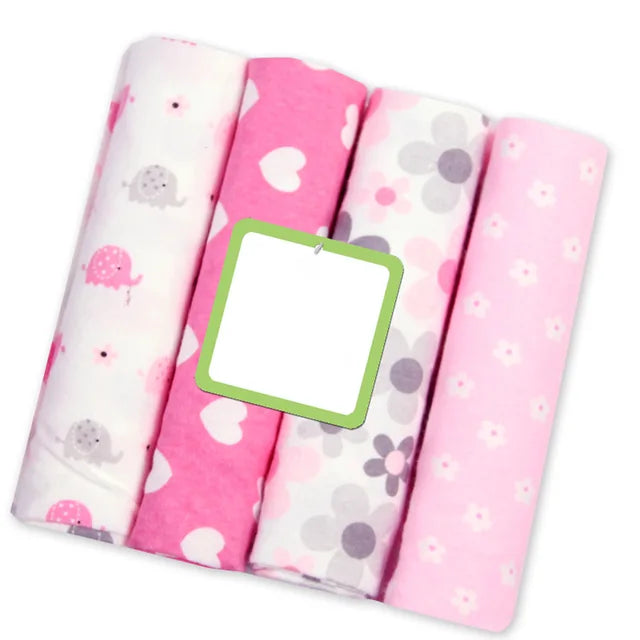 4Pcs/Lot Baby Blankets Newborn Muslin Diapers 100% Cotton Baby Swaddle Blanket for Newborns Photography Kids Muslin Swaddle Wrap - Korvel