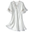 Nuisette en Satin pour Femmes Lus Chic avec Dentelle - Blanc XL