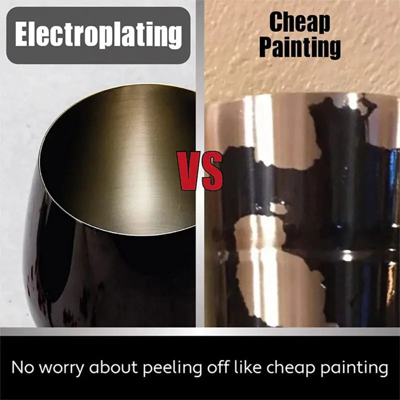 Elegant Stainless Steel Wine Glasses with Black Plating