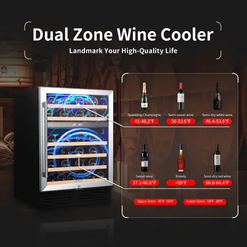 SOTOLA Refrigerador de Vino de Doble Zona de 24" - 46 Botellas
