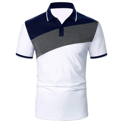 Men's Patchwork Modern Polo Shirt - Casual & Business Wear