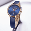 Montre de Luxe pour Femme avec Bracelet en Cuir et Boîtier en Acier