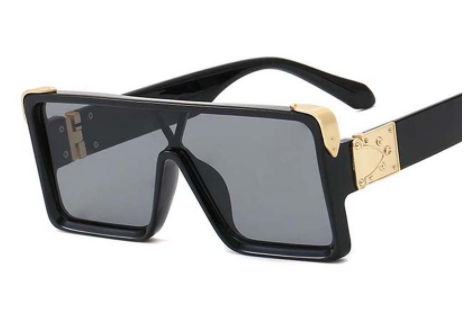 Stylish Black & White Square Sunglasses for Men & Women
