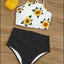 Conjunto de Bikini Floral de Cintura Alta para Mujeres