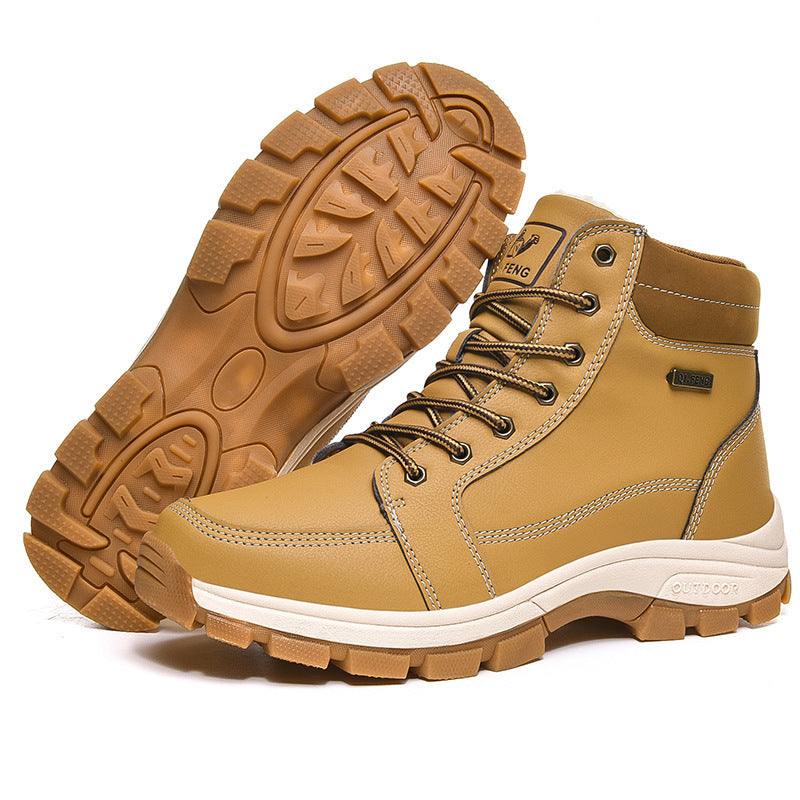 Botas de Tobillo Impermeables de Invierno Marrón Elegantes para Hombre