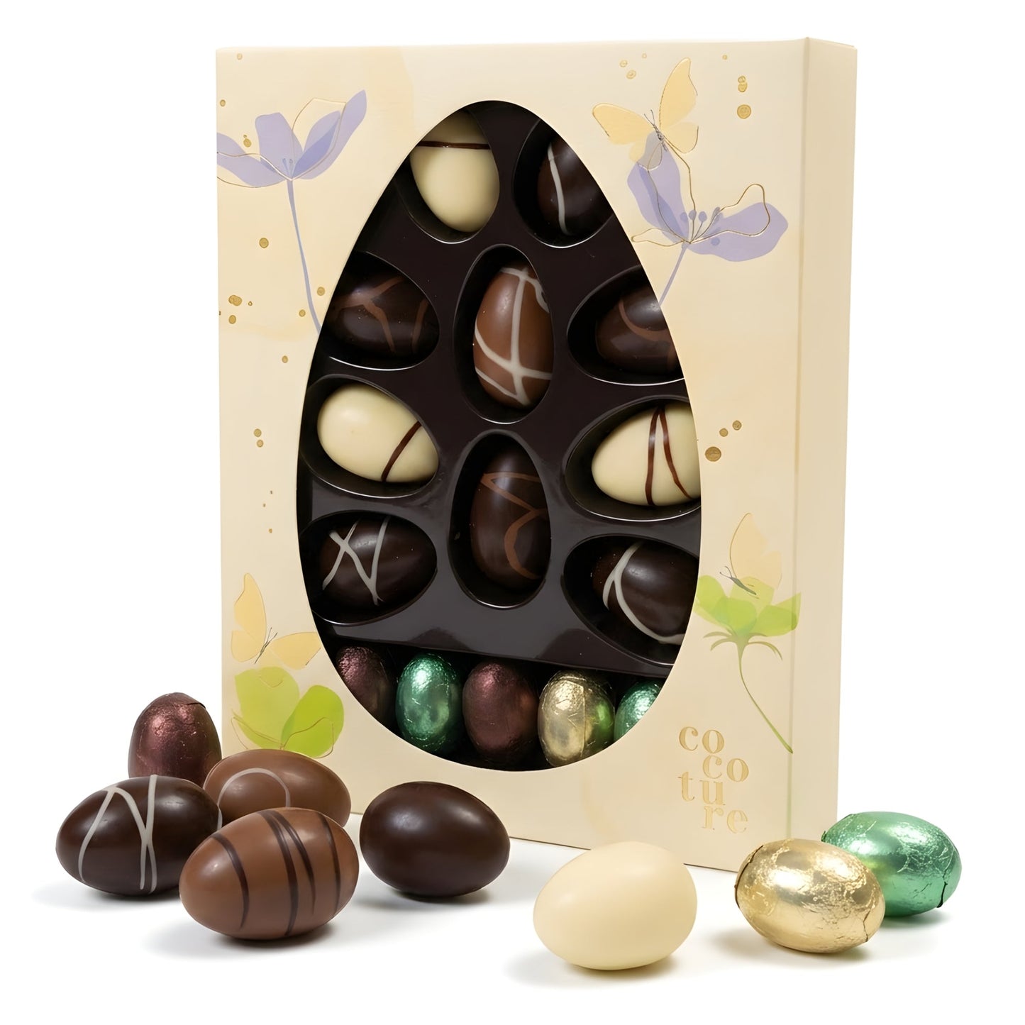 Huevos de Chocolate Rellenos de Praliné Andy Anand, 20 piezas – Caja de Regalo Sin Gluten