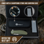 The Straight Back Folding Pocket Knife Giftset for Men and Women (Silver and Green) - Korvel
