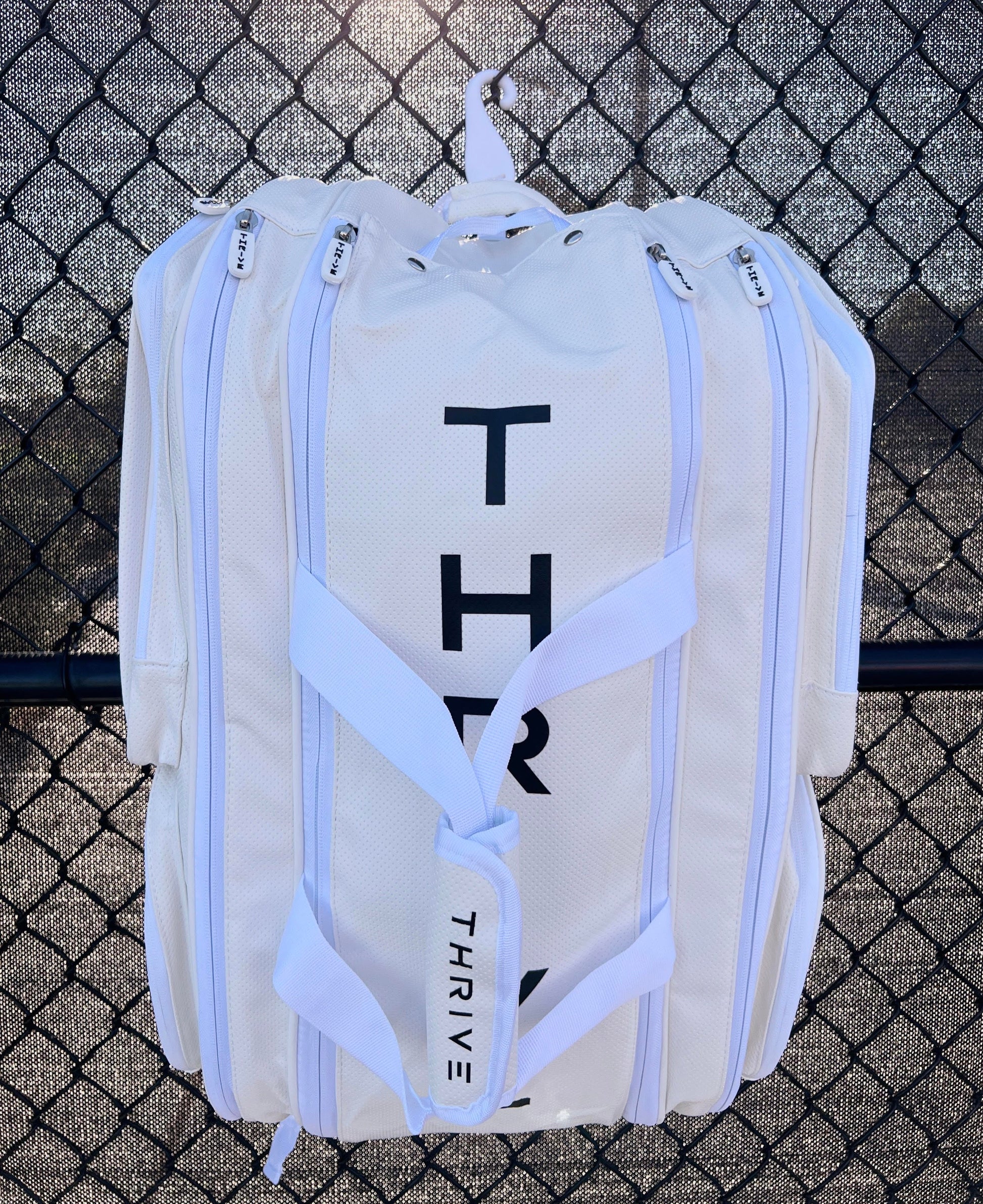Premium White Elite Pro Tour Pickleball Bag with Shoe Compartment - Korvel
