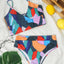 Geometric Colorful Ruffled Bikini Set for Women