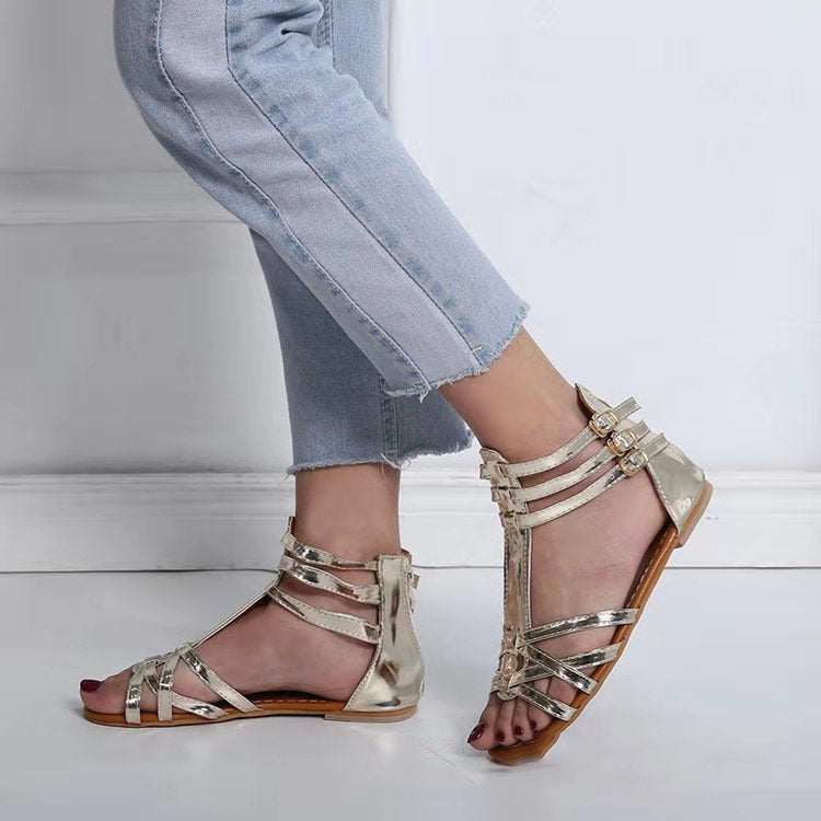 Sandalias de Cuero Casual para Mujer con Soporte Arqueado