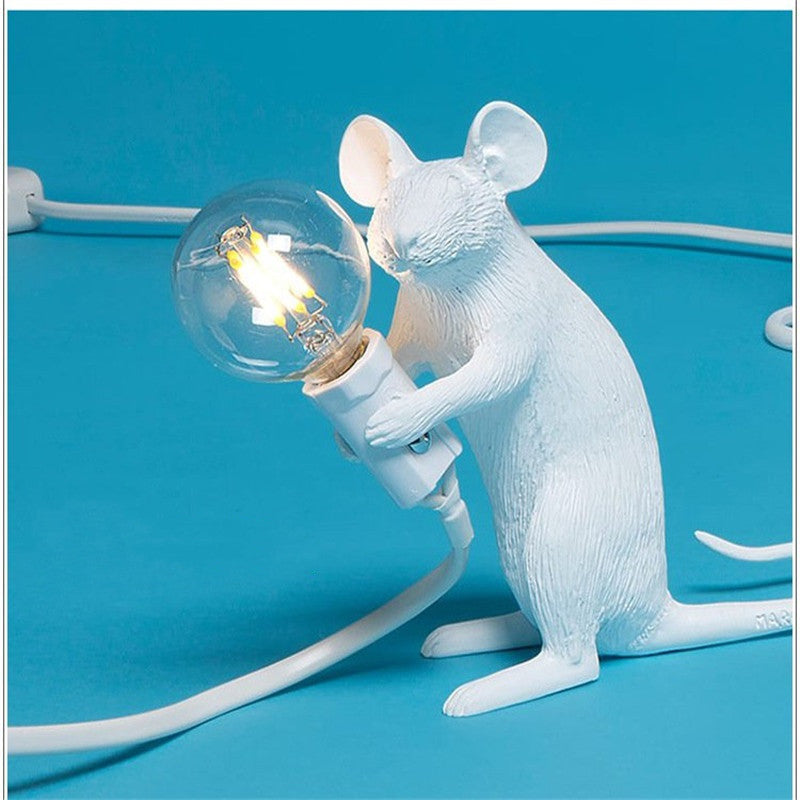 Lampe de bureau LED souris mignonne postmoderne pour décoration intérieure