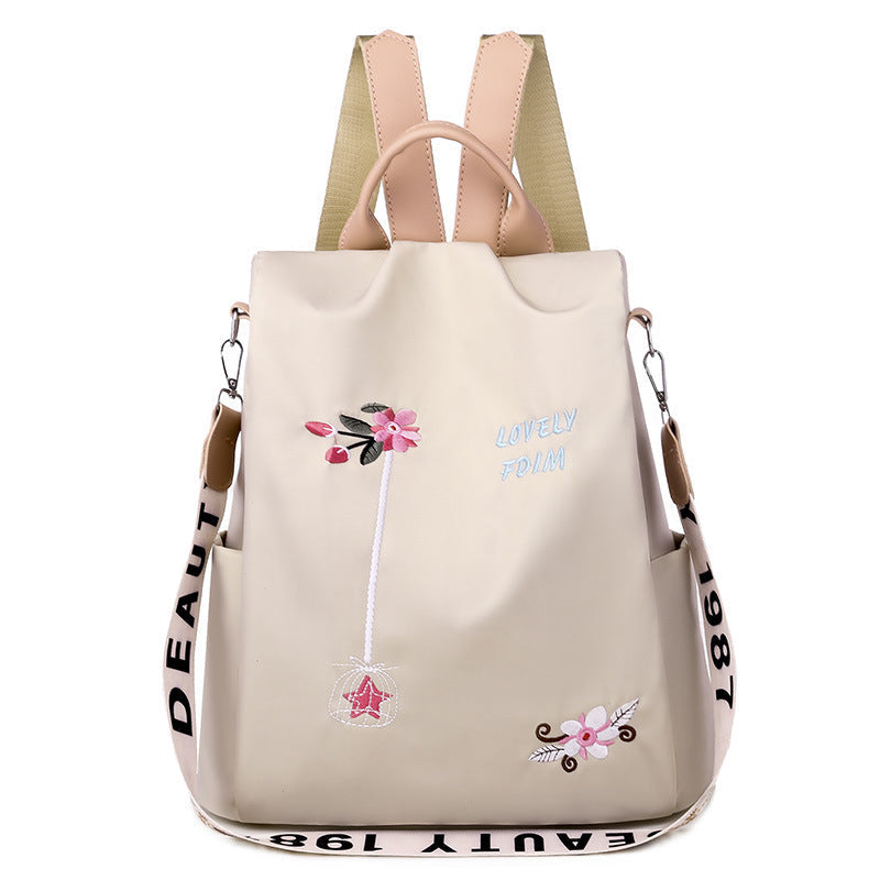 Mochila de Mujer Bordada con Estilo - Impermeable y Antirrobo