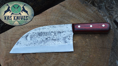 Premium Full Tang Handmade 1095 High Carbon Steel Chef Knife with Exotic Wood Handle - Korvel