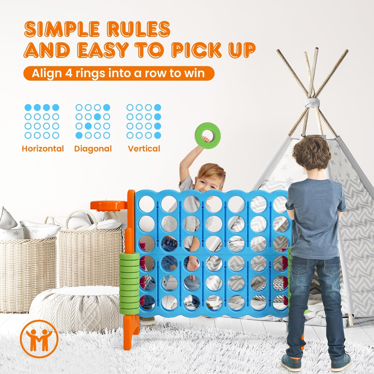 2.5ft 4-to-Score Giant Game Set - Orange