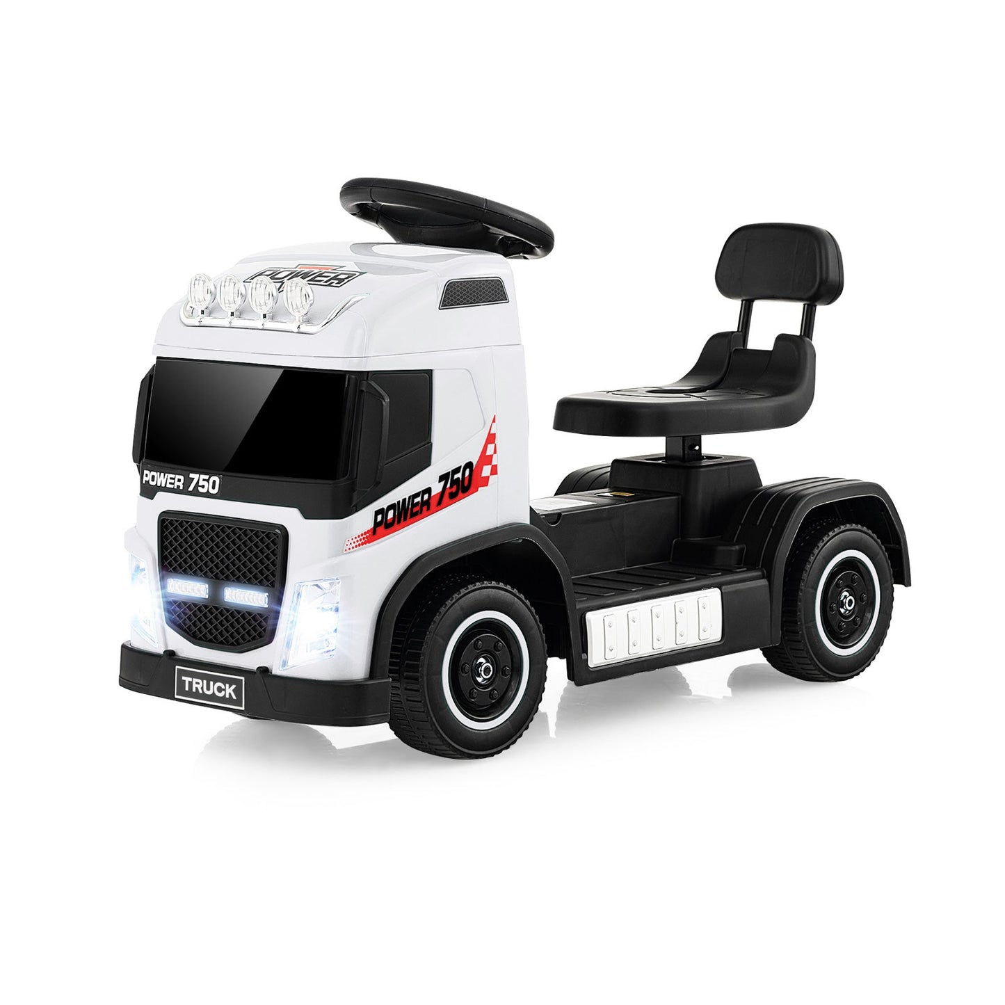 Camión eléctrico para niños de 6V con asiento ajustable - Blanco