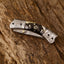 Exquisite Handmade Damascus Steel EDC Folding Knife | 3-Inch Blade, Sheep Horn Handle, Leather Sheath | Perfect Gift by KBS Knives - Korvel