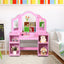 Kids Tri Folding Mirror Makeup Vanity Table Set - Pink