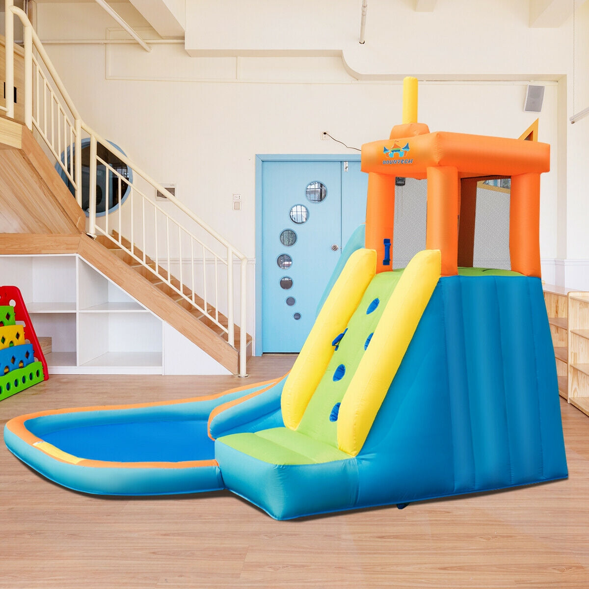 Inflatable Water Slide Bounce House with 740W Blower