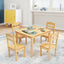 Juego de Mesa y Sillas de Madera de Pino para Niños de 5 Piezas