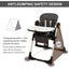 Silla Alta Plegable con Respaldo Ajustable - Gris Oscuro