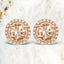 Pendientes Halo de Morganita y Diamante Blanco de 0.93 Quilates