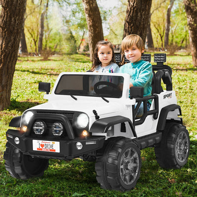12V 2-Seater Electric Ride-On Car with Remote Control - White