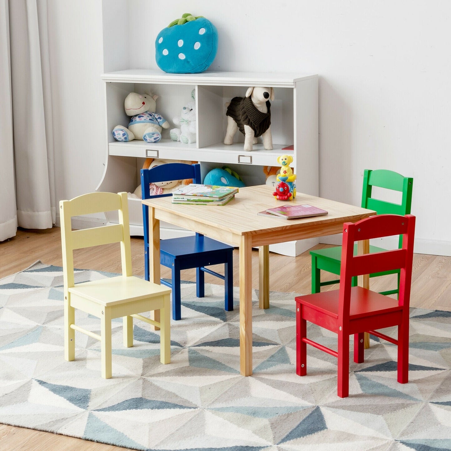 5-Piece Kids Multicolor Table and Chair Set