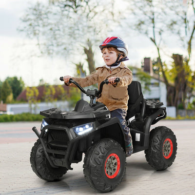 12V Kids Electric 4-Wheeler ATV Quad with MP3 & LED Lights - Black
