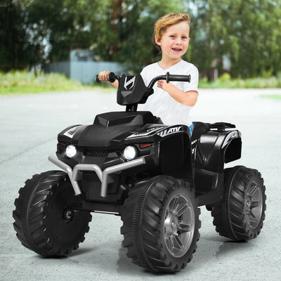 ATV électrique pour enfants 12V avec lumières LED - Noir