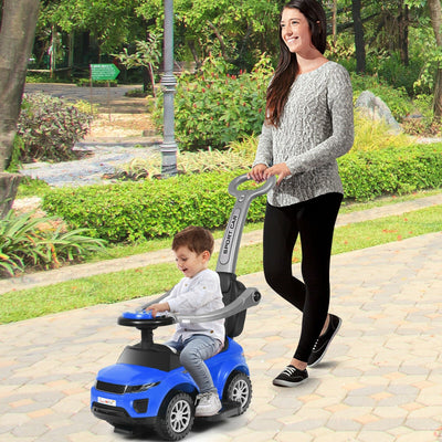 Poussette 3-en-1 pour Tout-Petit et Voiture à Pousser - Bleu
