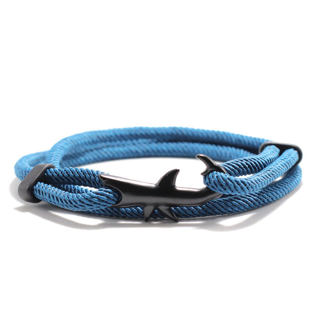 Bracelet en chaîne en nylon de luxe avec charme requin océan