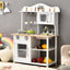 Wooden Pretend Play Kitchen Set for Kids with Accessories