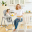 Chaise Haute Pliable pour Bébé avec Réglage de Hauteur à 6 Niveaux - Gris