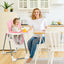 Folding Baby High Dining Chair with 6-Level Height Adjustment - Pink