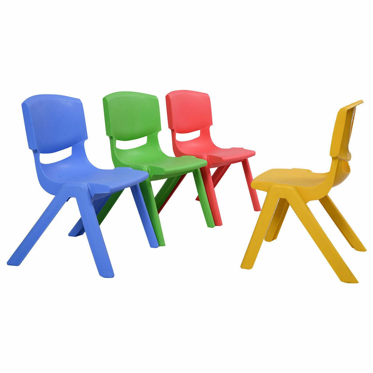 Colorful Stackable Plastic Chairs for Kids - 4-Pack