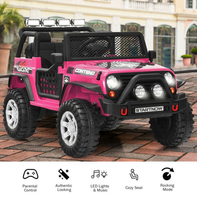 12V Kids Electric Ride On Truck - Pink with Remote Control