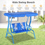 Outdoor Kids Patio Swing Bench with Canopy for 2